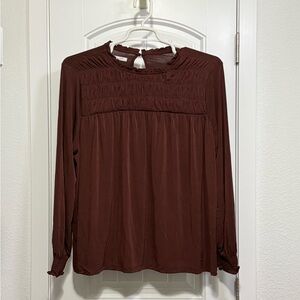 Maurices Smocked Yoke Long Sleeve Blouse Size 1X Women’s
